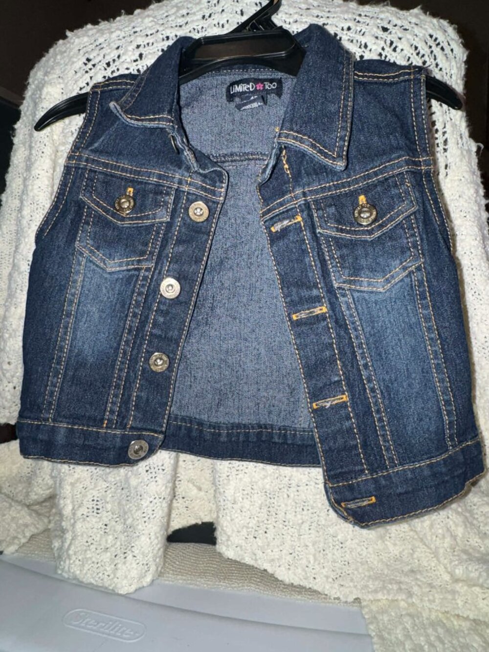 Blue Jean Button Up Vest 4T